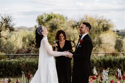 Symbolic wedding ceremony with celebrant